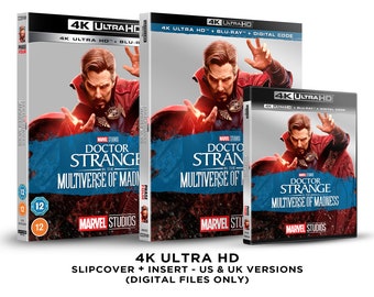 Marvel Studios Doctor Strange in the Multiverse of Madness Custom 4K Blu-ray Slipcover + Insert Set [DOWNLOAD]