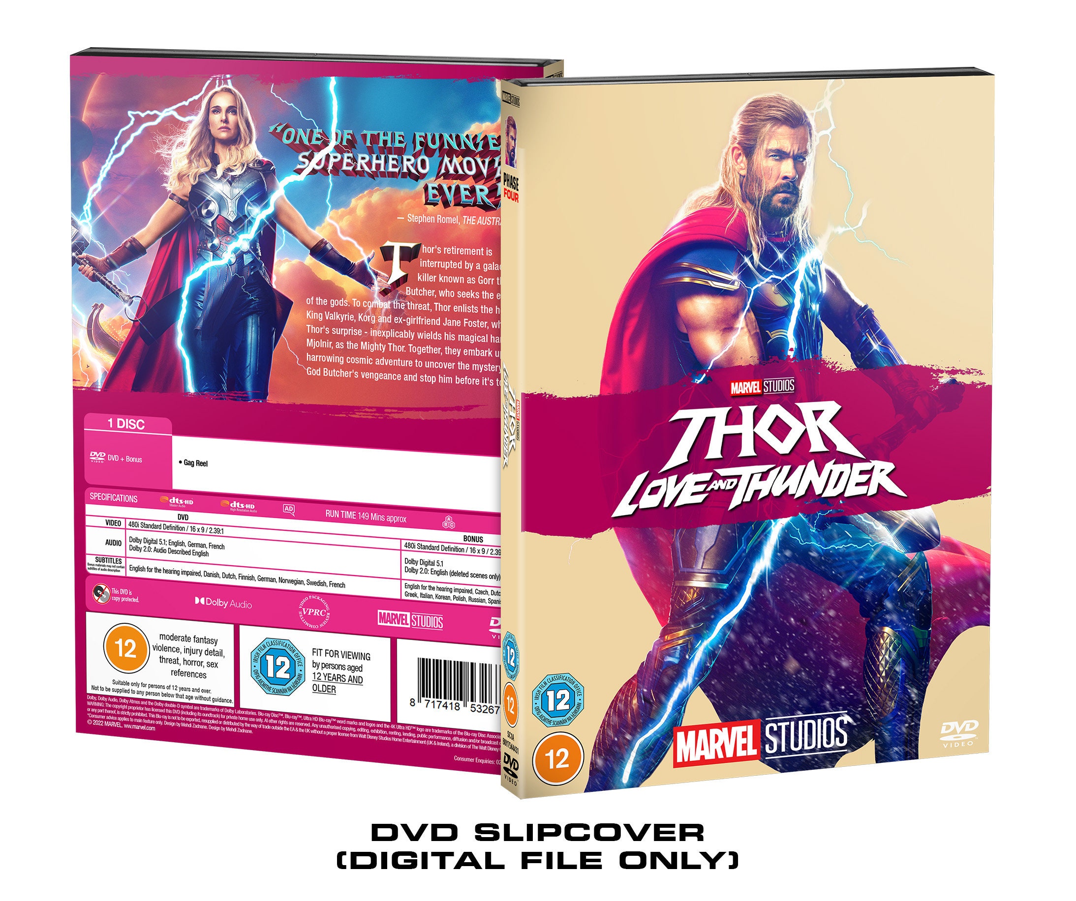 Marvel Studios Thor Love and Thunder Custom DVD Slipcover Etsy Australia