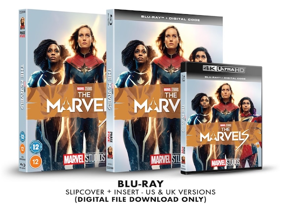 Marvel Studios the Marvels Custom Blu-ray Slipcover + Insert Set