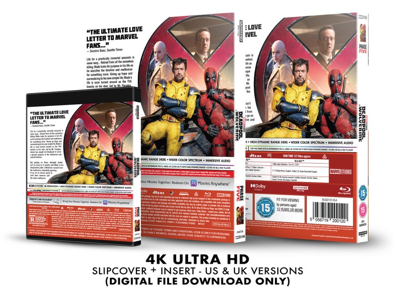 Marvel Studios Deadpool & Wolverine Custom 4K Blu-ray Slipcover ...