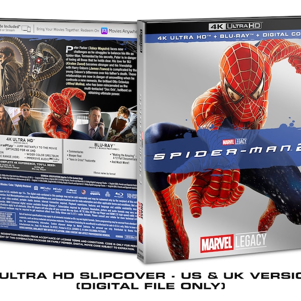 Marvel Spider-Man 2 Custom 4K Blu-ray Slipcover [DOWNLOAD]
