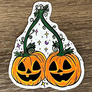 Halloween Cherry Pumpkins Sticker, Matte, Waterproof, Vinyl.