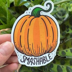 Halloween pumpkin sticker, "Smashable" sticker, Pumpkin stickers, Laptop stickers, Water bottle stickers,