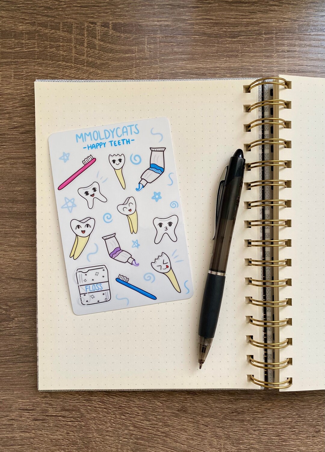 Happy Teeth Sticker Sheet, Waterproof Vinyl Stickers, - Etsy