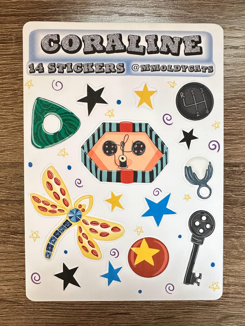 Coraline Stickers, Matte Vinyl Decals, Journal Stickers (14pc) image 2
