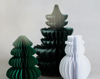 STANDING Christmas tree- Winter decoration - paper handmade decoration - honeycomb trees - scandi - festive decoration- paper trees