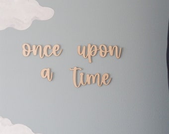 Once upon a time Schriftzug aus Holz Wanddekoration | Kinderzimmerdeko | Schriftzug Tür Wand Kinderzimmer | Baby Geschenk zur Geburt