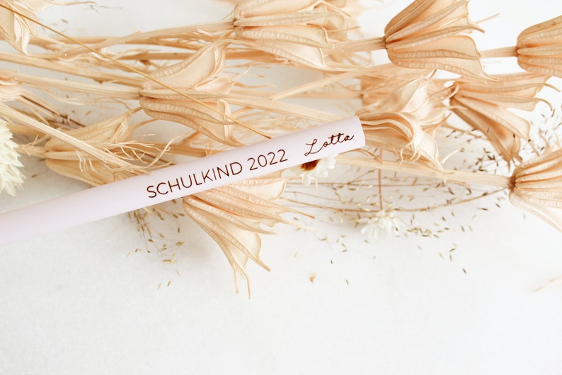 Personalisierbarer Bleistift mit Name rosa mint Stift mit Gravur Schulkind Geschenk Schultüte Einschulung Schulstart Mädchen Junge Bild 5