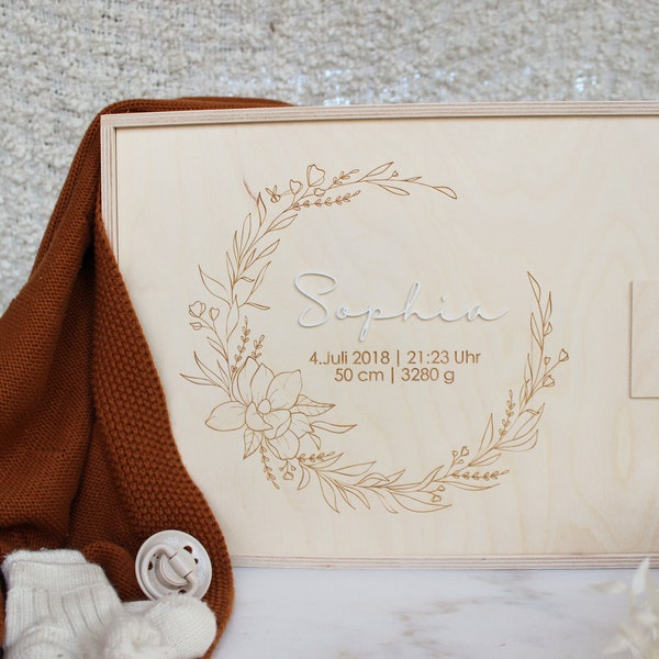Memory box baby | Baby memory box | personalized crate baby | Birth gift | Wooden box baby