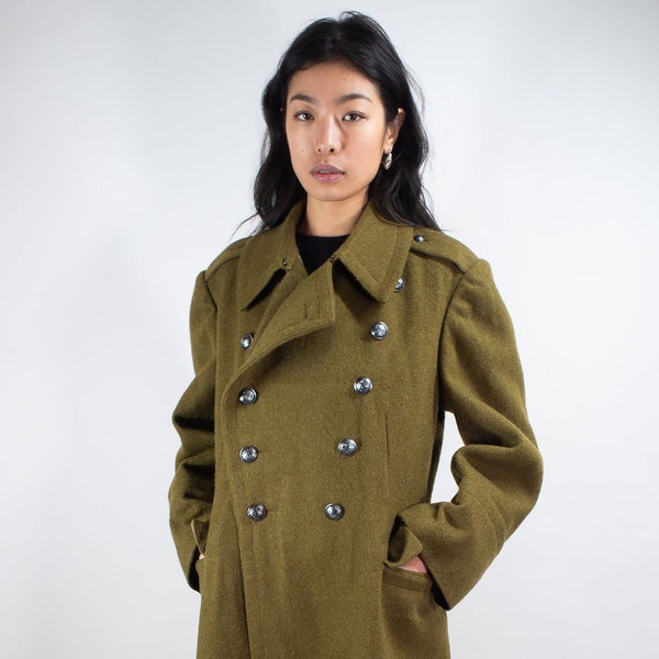 Genuine Military Olive Wool Great Coat