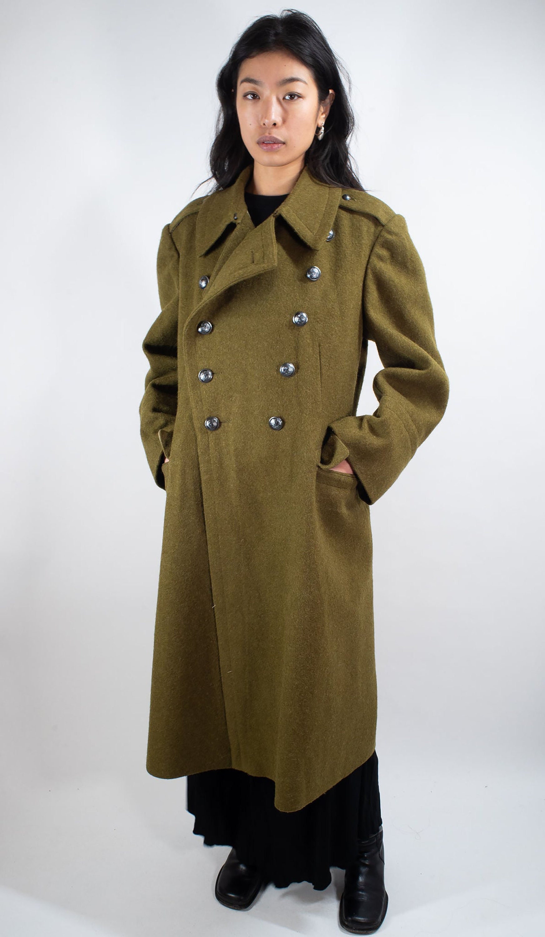 Genuine Military Olive Wool Great Coat - Etsy