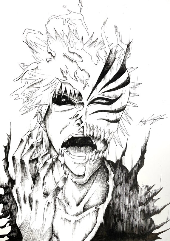 How To Draw Bleach Ichigo Hollow Mask