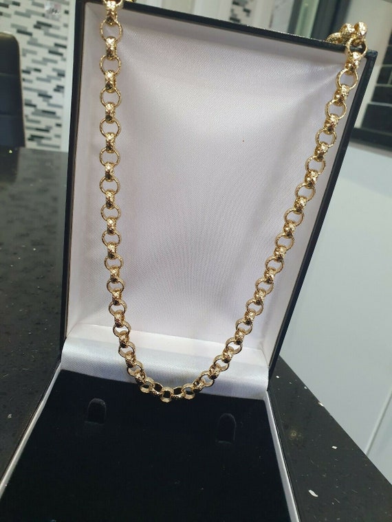 Mens Gold 18ct Patterned Belcher Chain 