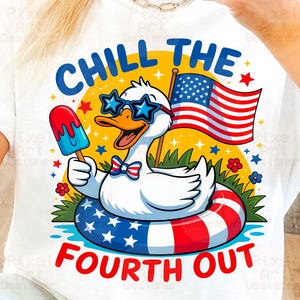 Vaterhafte Ente PNG, Chillen der Vierten Png, Lustige Ente 4. Juli Design, Vaterländische Sublimation, Lustige Feiertage Png, Unabhängigkeitstag Png