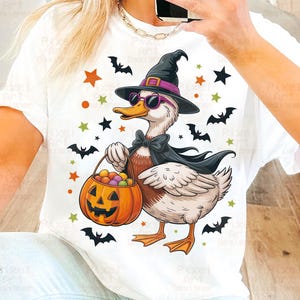 Spooky Goose PNG, Halloween Goose Png, Halloween Ducks Png, Fall Goose Png, Spooky Season Png, Pumpkin Duck File, Trick or Treat Goose Png