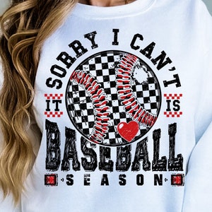 Przepraszam, nie mogę. To sezon baseballowy PNG Svg, sezon baseballowy w kratkę, sublimacja baseballowa, plik do cięcia Baseball Mom w kratkę