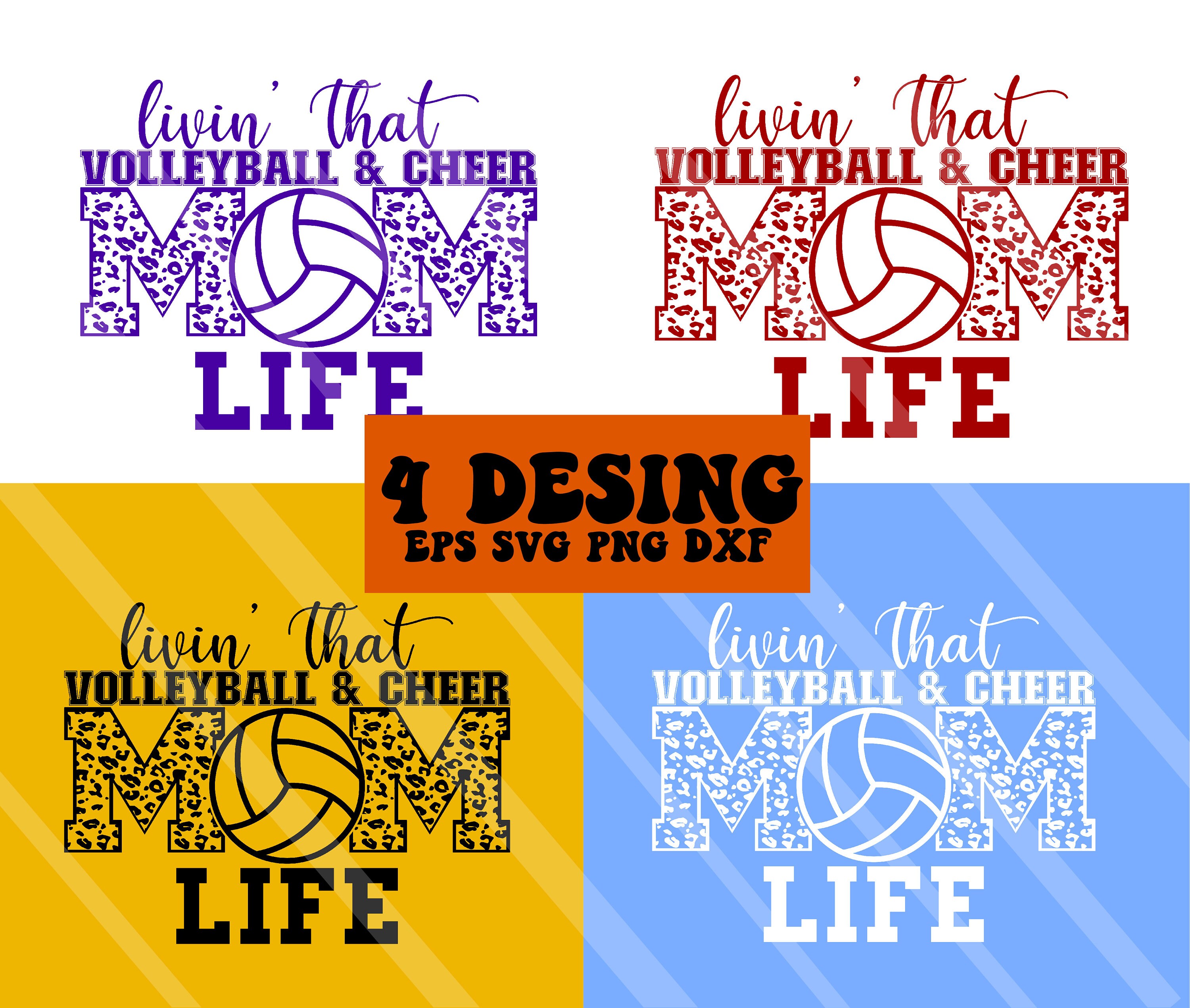 Livin' That Volleyball & Cheer Mom Life Svg Volleyball Etsy
