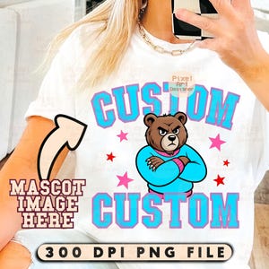 Retro Custom School Mascot PNG, Game Day Png, School Pride Sublimation Clipart, Custom School Pride, Personalized Sports Team Pride Design