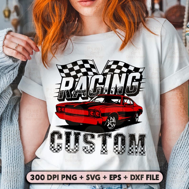 Personalized Racing Car SVG PNG File, Grunge Finish, Editable Name and ...
