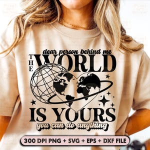 Querida persona detrás de mí (Svg, Png), Svg positivo, Svg de manifestación, Svg motivacional, descarga digital alentadora para camisetas y tazas