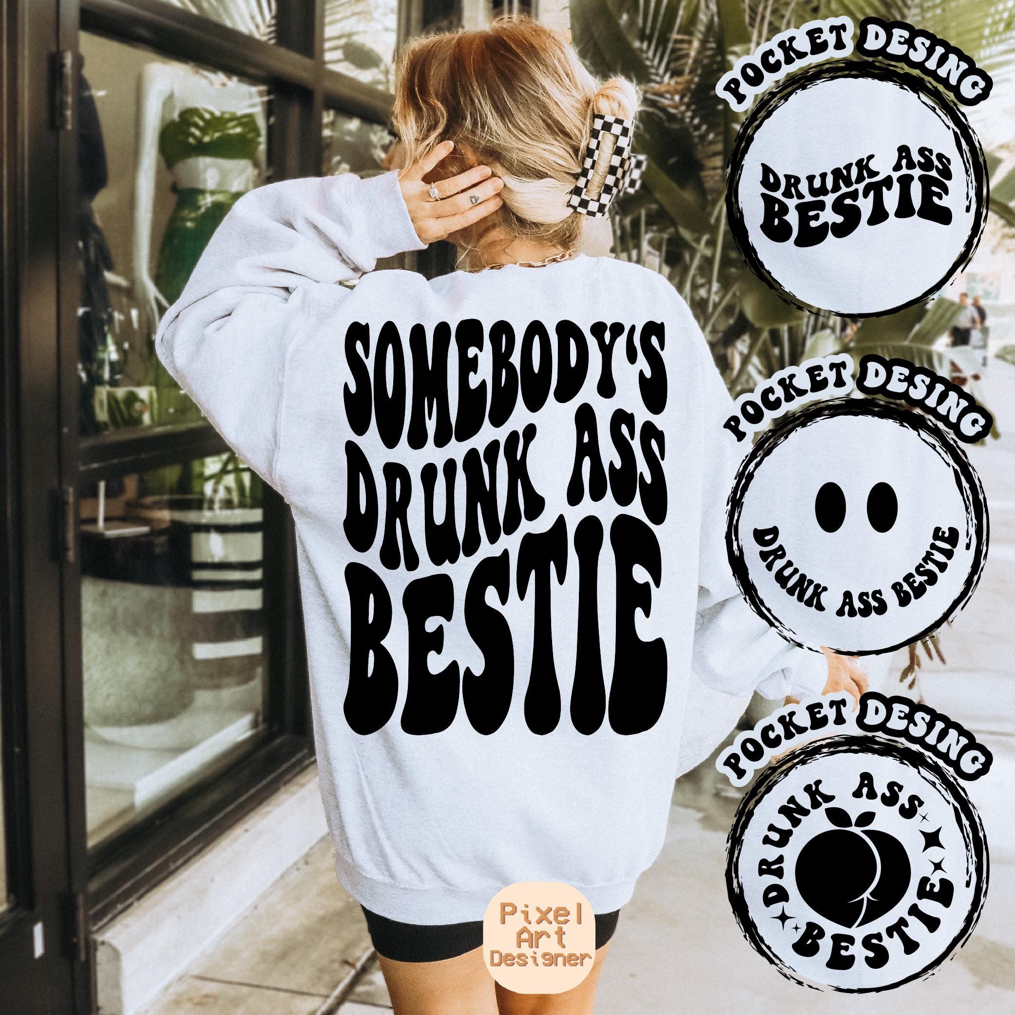 Funny Drunk Bestie Svg Png, Girls Weekend Svg, Best Friend Boozy Design for Sublimation or Cutting Machine Projects, Bachelorette Party Svg