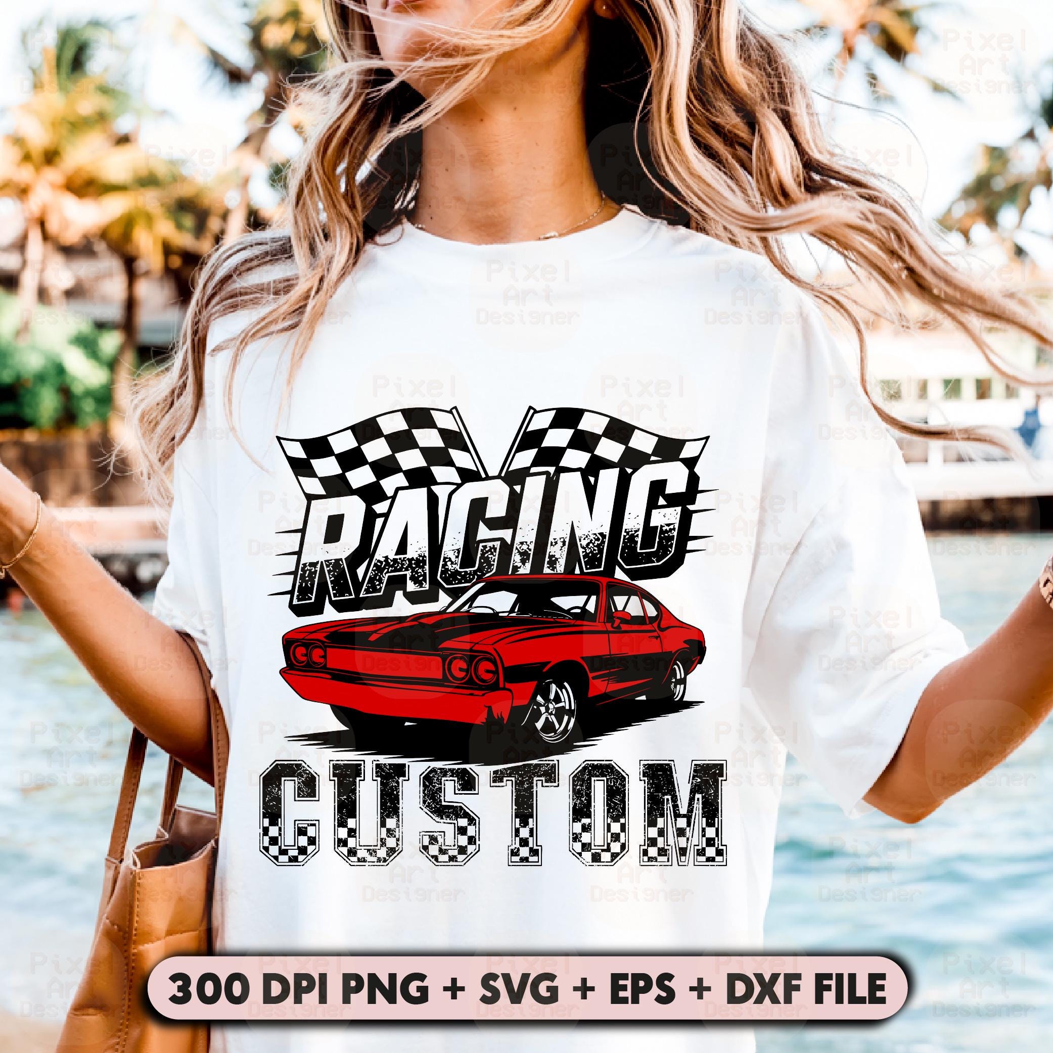 Custom Racing Svg Personalized Racing Car SVG PNG File, Grunge Finish, Editable Name and ...