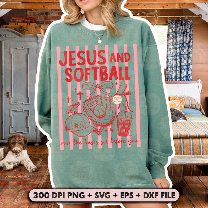 Jesus and Softball PNG Svg, Softball Mom Svg, Sports Mama Sublimation ...