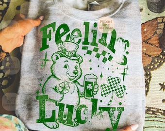 Irish Bear SVG PNG, St Patrick’s Day Cute Bear Design Shamrock Clover Bear, Cute Irish Green Bear Svg for Sublimation, Shamrock Bear Clipart