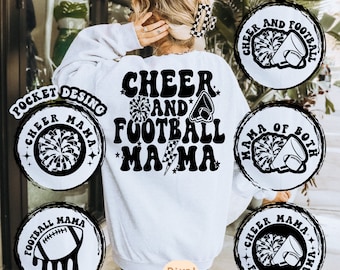 Cheer And Football Mama Svg Png, Football Svg, Football Season, Football Mom Svg, Football Shirt Svg, Cheer Mom Svg, Cheer Svg, Cheer Season