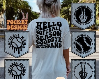 Hello Softball Season Goodbye Husband Svg, Softball Mama Svg, Softball Fan Lover Svg, Softball T-Shirt Svg, Softball Lover, Wavy Stacked Svg