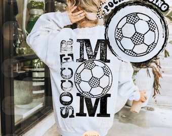 Soccer Mom SVG PNG, Distressed Checkered Soccer Ball Design, Soccer Season Svg, Soccer Shirt Svg, Soccer Svg, Funny Soccer Game Day Clipart
