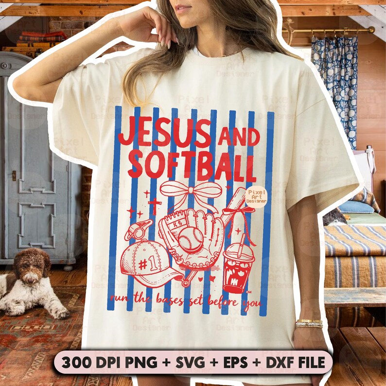 Jesus and Softball PNG Svg, Softball Mom Svg, Sports Mama Sublimation ...