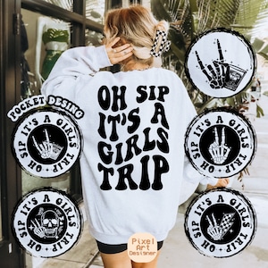 Oh Sip It's A Girls Trip Svg Png, Verano Svg, Cita Positiva Svg, Viajes Svg, Cita Divertida Svg, Volar Svg, Camiseta De Mujer Svg, Ondulado Apilado Svg