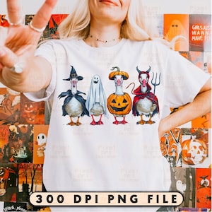 Funny Halloween Goose PNG, Spooky Duck Costumes Clipart, Cute Funny Spooky Goose Png, Spooky Goose Gang, Autumn Png, Skeleton Goose Png
