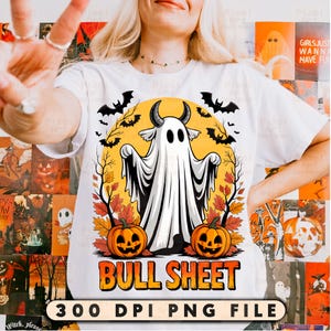 Bull Sheet PNG, Zabawna krowa na Halloween, Jesienne dynie Clipart, Uroczy jesienny żart o krowie na koszulki, Bull Halloween Png, Sarkastyczny Halloween