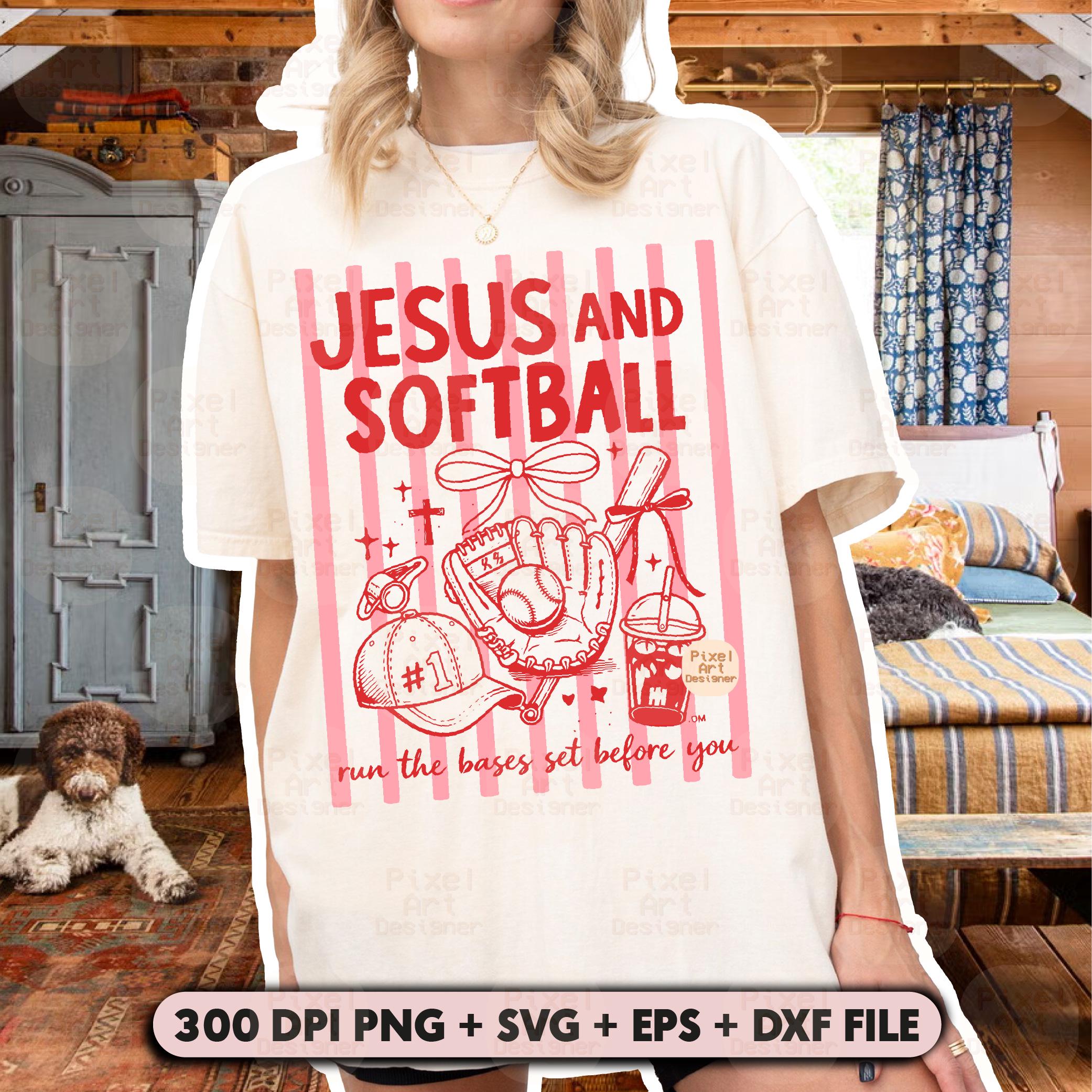 Jesus and Softball PNG Svg, Softball Mom Svg, Sports Mama Sublimation ...