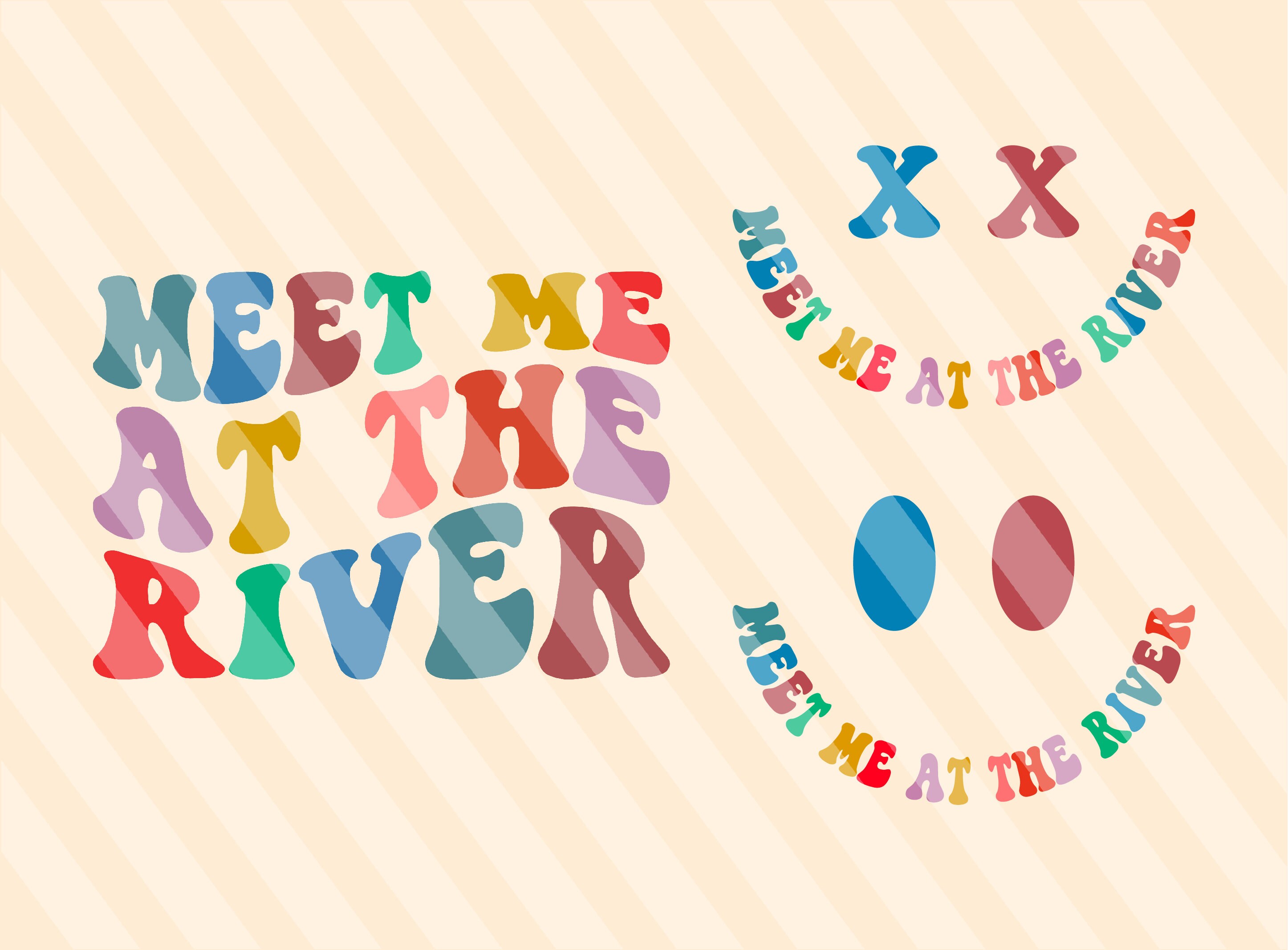 Meet Me At The River Svg, At The River Svg, Boat Trip Svg, River Vibes, Summer T-Shirt Svg, Positive Svg, River Quote, Wavy Stacked Svg