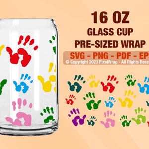 Kinderhände svg, 16 Unzen Glasdose, Libbey Glas kann wickeln