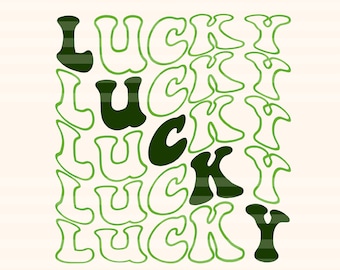 Svg de la suerte, Svg del día de San Patricio, Svg irlandés, Svg del día de San Patricio, Svg de camiseta de San Patricio, Svg divertido de San Patricio, Svg ondulado apilado