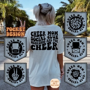Cheer Mom Social Club Svg, Cheer Mom Svg, Cheer T-Shirt Svg, Cheer Quote Svg, Cheer Mama Svg, Cheer Svg, Softball Mom Svg, Wavy Stacked Svg