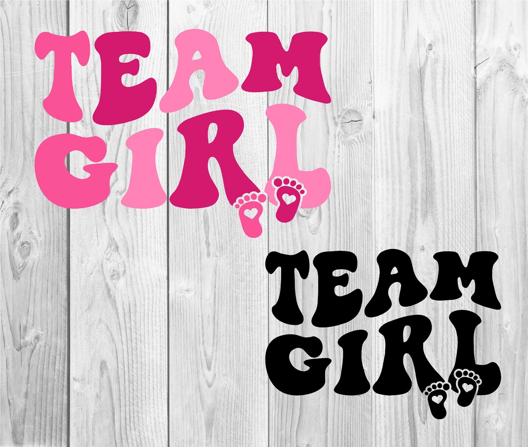Team Girl Svg, Gender Reveal SVG, Baby Announcement Svg, New Baby Party