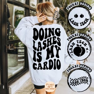 Lash Tech SVG PNG, Ciglia finte: il mio design cardio, Citazione divertente da salone di bellezza, File di maglietta per artista delle ciglia, Design per salone di bellezza, Lash Tech divertente