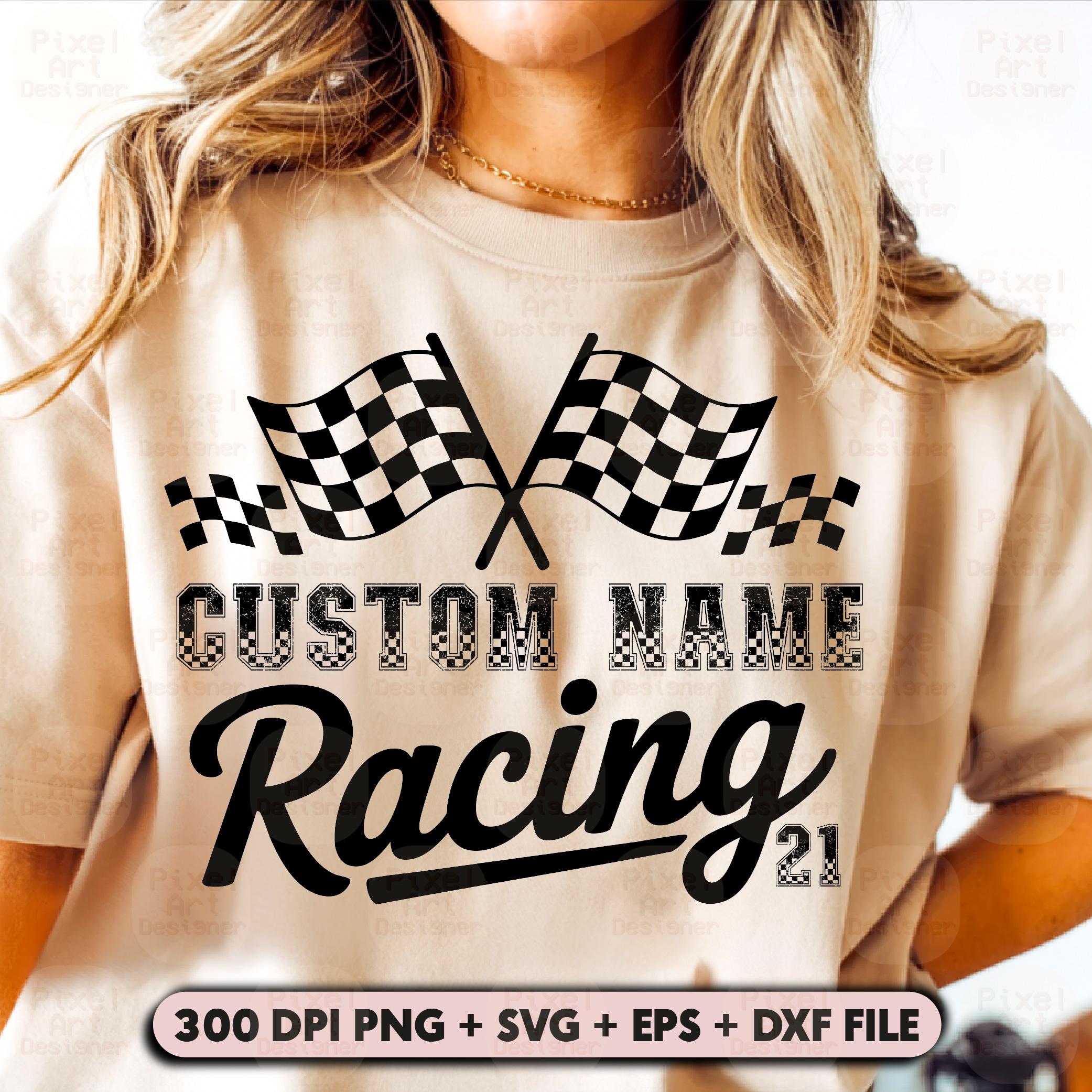 Custom Racing Svg Custom Name Racing SVG PNG Design, Checkered Flags Graphic for ...