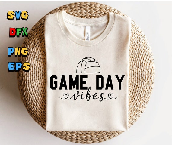 PNG Game Day Vibes Volleyball SVG Digital Cut File