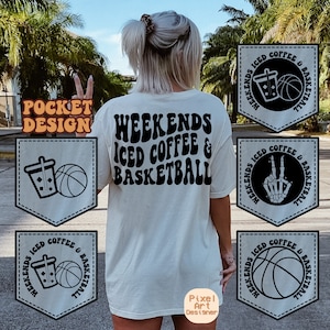 Weekend Iced Coffee & Basketball Svg, Coffee Lover Svg, Basketball Svg, Basketball Season Svg, Basketball Fan Svg, Basketball T-Shirt Svg