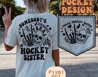 Funny Hockey Sister Quote Svg, Hockey Svg, High School Hockey Svg, Hockey Fan Svg, Sister Svg, Hockey Shirt Svg, Cheer Svg, Wavy Stacked Svg