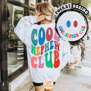 Cool Nephew Club Svg Png, Miglior Nipote Svg, Zia in Futuro Svg, Una Zia Amata Svg, Maglietta Zia Svg, Zia Svg, Nipote Svg, Wavy Stacked Svg