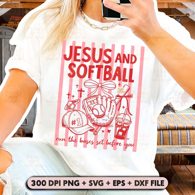 Jesus and Softball PNG Svg, Softball Mom Svg, Sports Mama Sublimation ...