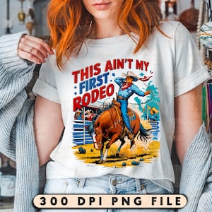 Rodéo patriotique PNG, cheval patriotique Png, fête de l'indépendance, conception de cheval de cow-boy, sublimation western drôle fichier pays chemise des cliparts
