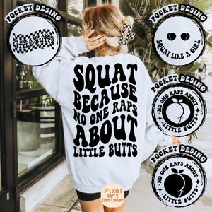 Squat Because No One Raps About Little Butts Svg, Fitness Svg, Motivational Svg, Workout Shirt Svg, Personal Trainer Svg, Wavy Stacked Svg